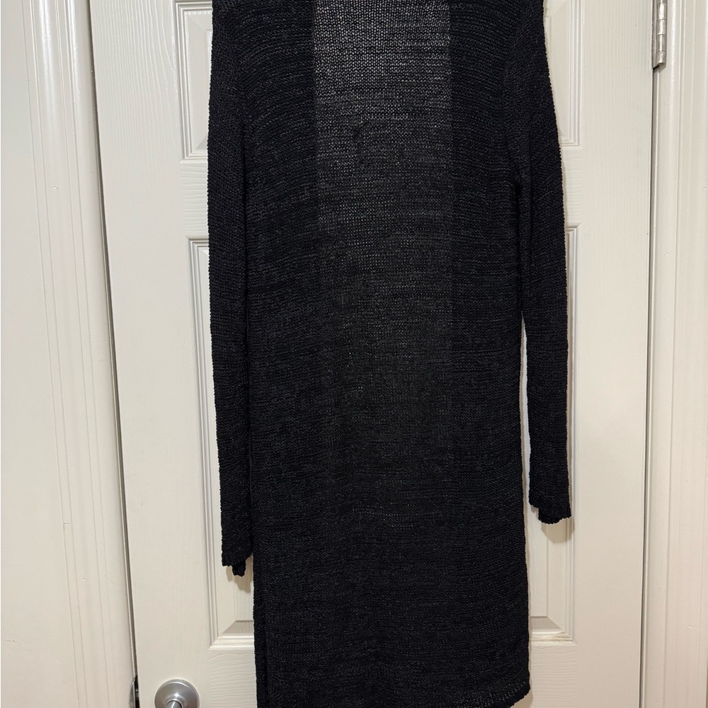 TravelSmith Black Open-Front long cardigan - Picture 3 of 3